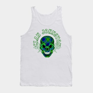 Scottish Clan Johnston Tartan Celtic Skull Tank Top